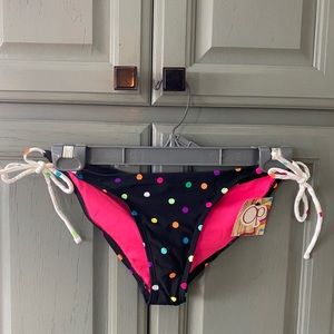 Op polka dot small black bikini bottom